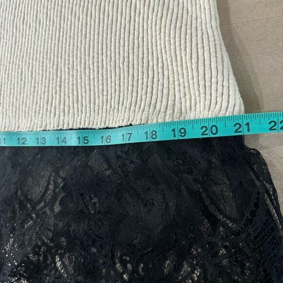 Vintage Y2K Practical Magic Black Lace Cream Whimsigoth Grunge LONG SLEEve - Picture 12 of 16